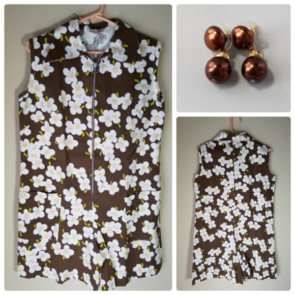 Scooter Shift Vintage Mod Retro Romper & Earrings - Picture 1 of 8